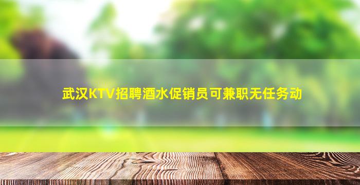 武汉KTV招聘酒水促销员可兼职无任务动